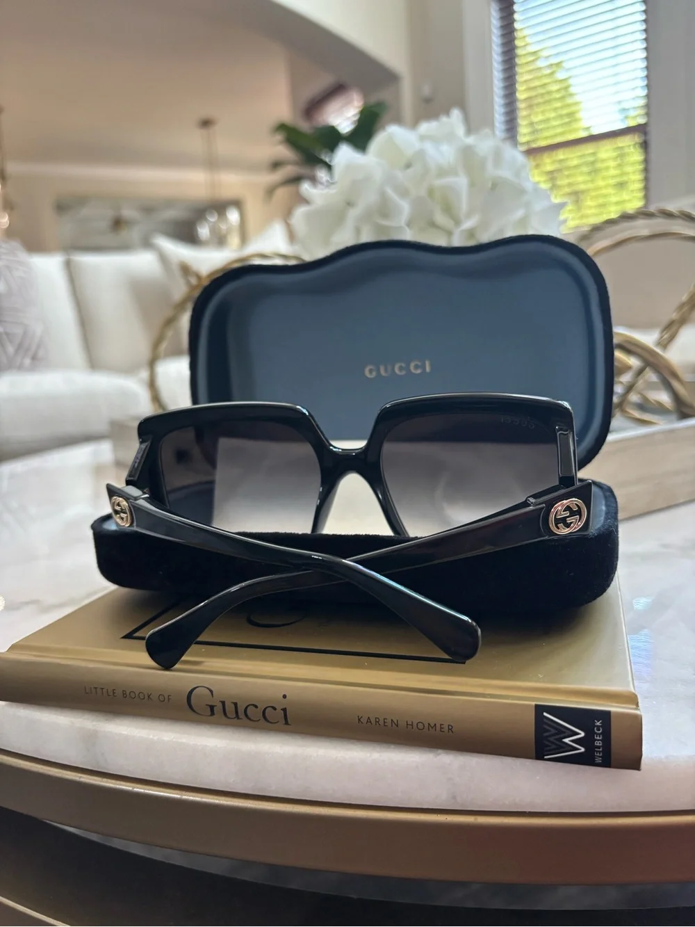 Gucci Black Square Oversized Sunglasses